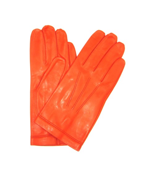 Sermoneta Gloves Guanto in Nappa foderato seta Arancio