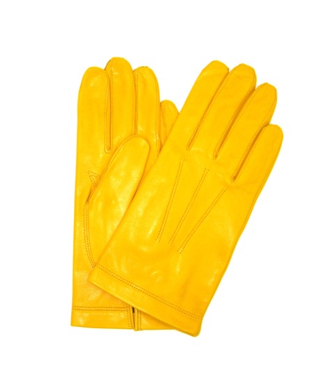 Sermoneta Gloves Guanto in Nappa foderato seta Giallo ocra