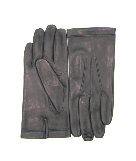 Sermoneta Gloves Guanto In Nappa Foderato Seta Navy
