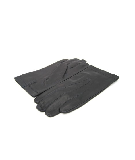 Sermoneta Gloves Guanto In Nappa Foderato Seta Navy