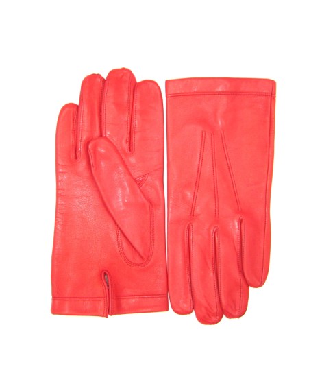 Sermoneta Gloves Guanto In Nappa Foderato Seta Rosso