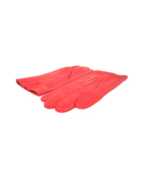 Sermoneta Gloves Guanto In Nappa Foderato Seta Rosso