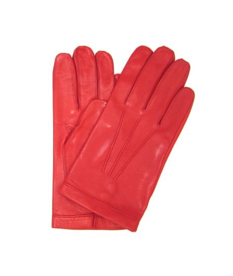 Sermoneta Gloves Guanto in Nappa foderato seta Rosso