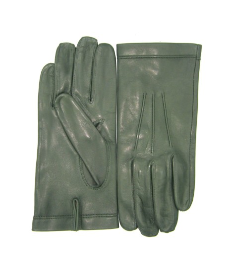Sermoneta Gloves Guanto In Nappa Foderato Seta Verde Scuro