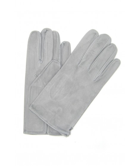 Sermoneta Gloves Guanto in Nappa Scamosciata sfoderato da" TIGHT" Grigio Perla
