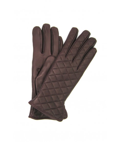 Sermoneta Gloves Guanto in Nappa trapuntato 2bt fodera cashmere Bordeaux
