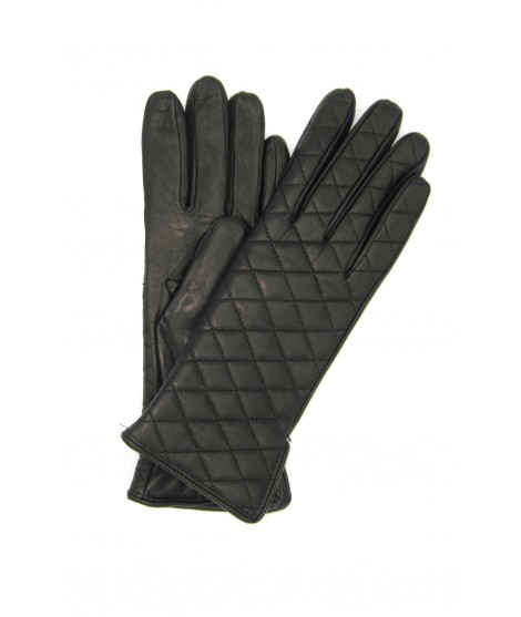 Sermoneta Gloves Guanto in Nappa trapuntato 2bt fodera cashmere Nero
