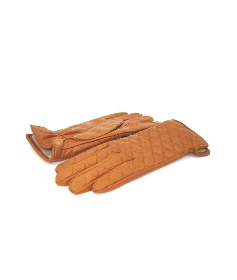 Sermoneta Gloves Guanto In Nappa Trapuntato 2bt Fodera Cashmere Tan