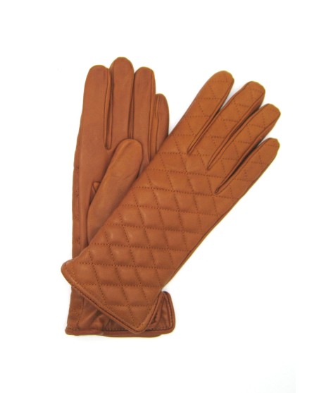 Sermoneta Gloves Guanto in Nappa trapuntato 2bt fodera cashmere Tan