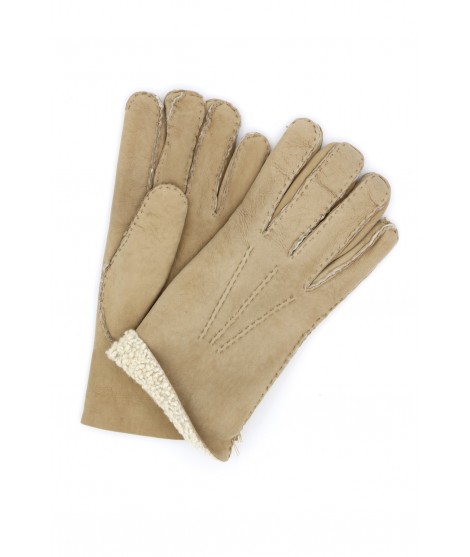 Sermoneta Gloves Guanto in pelle di Montone Beige/ chiaro