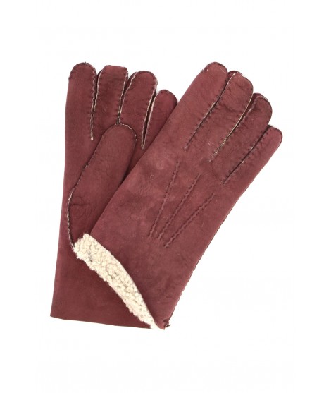 Sermoneta Gloves Guanto in pelle di Montone Bordeaux