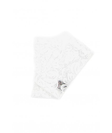 Sermoneta Gloves Guanto Manicotto in Merletto di Viscosa Bianco