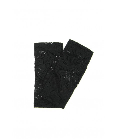 Sermoneta Gloves Guanto Manicotto in Merletto di Viscosa Nero
