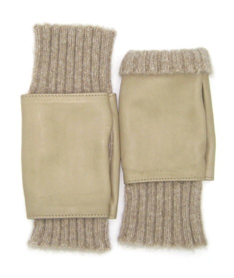 Sermoneta Gloves Guanto Manicotto In Nappa 2bt Fodera Cashmere Toupe