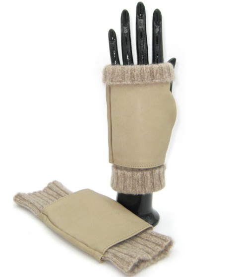 Sermoneta Gloves Guanto Manicotto In Nappa 2bt Fodera Cashmere Toupe