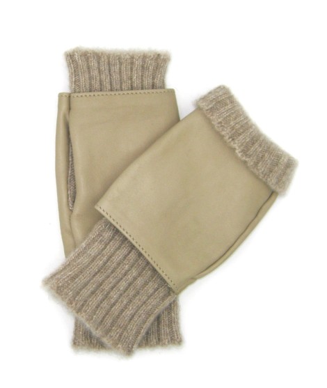 Sermoneta Gloves Guanto Manicotto in Nappa 2bt fodera cashmere Toupe