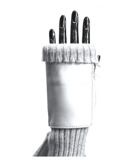 Sermoneta Gloves Guanto Manicotto In Nappa E Cashmere 8bt Nero