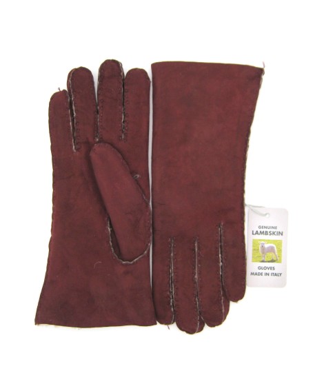 Sermoneta Gloves Guanto Montone Cucito A Mano Bordeaux