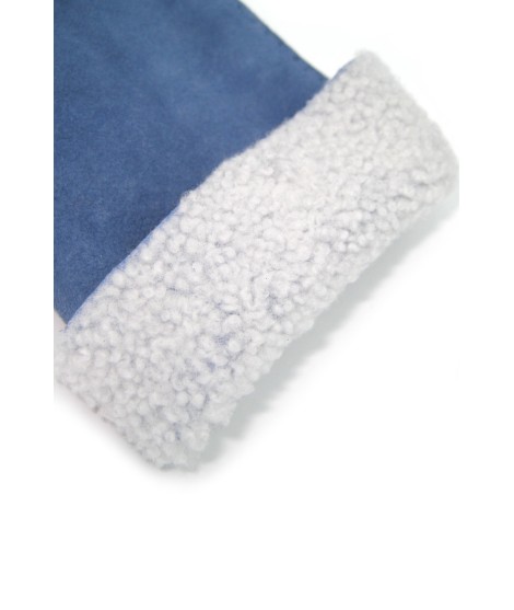 Sermoneta Gloves Guanto Montone Cucito A Mano Denim