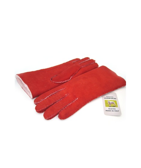 Sermoneta Gloves Guanto Montone Cucito A Mano Rosso