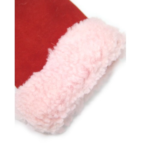 Sermoneta Gloves Guanto Montone Cucito A Mano Rosso