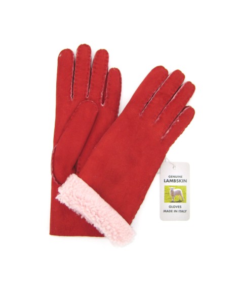 Sermoneta Gloves Guanto Montone cucito a mano Rosso