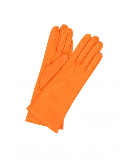 Sermoneta Gloves Guanto Nappa 4bt foderato seta Arancio