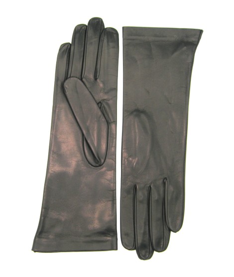 Sermoneta Gloves Guanto Nappa 4bt Foderato Seta Nero