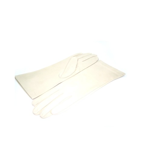 Sermoneta Gloves Guanto Nappa 4bt Foderato Seta Panna