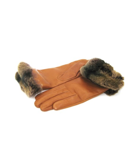Sermoneta Gloves Guanto Nappa Con Risvolto Rex Fodera Cashmere. Tan