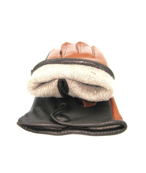 Sermoneta Gloves Guanto Nappa Fodera Cashmere Touch Screen Tan/Moro