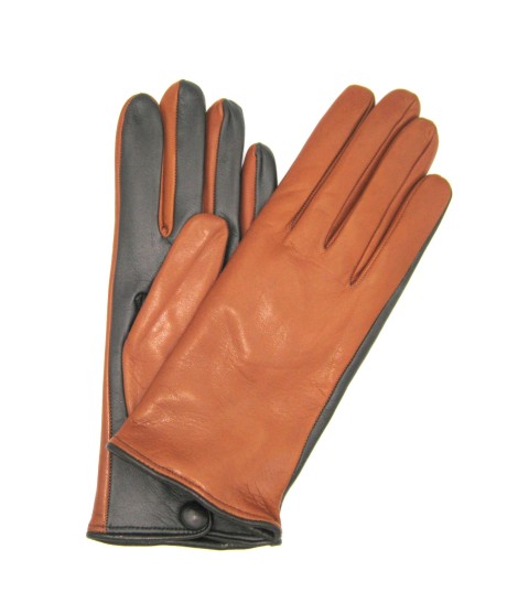 Sermoneta Gloves Guanto Nappa fodera cashmere Touch Screen Tan/Moro
