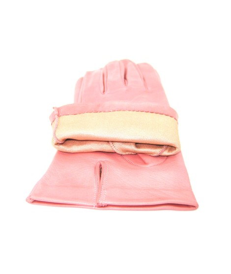 Sermoneta Gloves Guanto Nappa Fodera Seta Bubble Gum