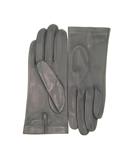 Sermoneta Gloves Guanto Nappa Fodera Seta Grigio Scuro