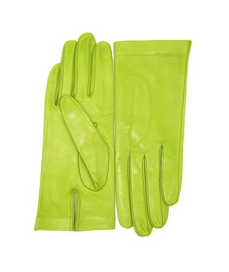 Sermoneta Gloves Guanto Nappa Fodera Seta Pistacchio