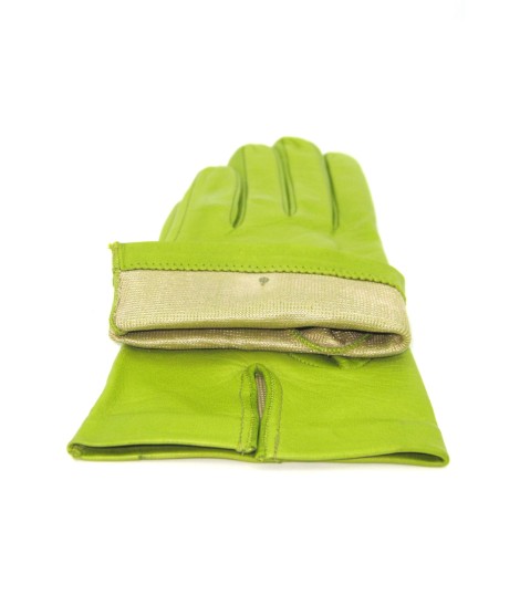 Sermoneta Gloves Guanto Nappa Fodera Seta Pistacchio