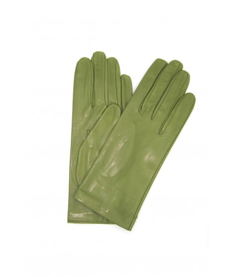 Sermoneta Gloves Guanto Nappa fodera seta Verde Mela