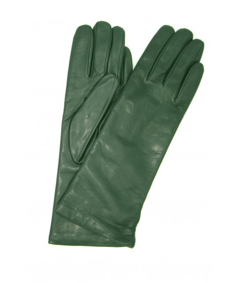 Sermoneta Gloves Guanto Nappa foderato cashmere 4 bt Verde scuro