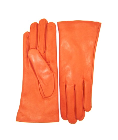 Sermoneta Gloves Guanto Nappa Foderato Cashmere Arancio Scuro