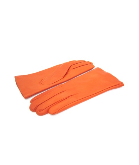 Sermoneta Gloves Guanto Nappa Foderato Cashmere Arancio Scuro