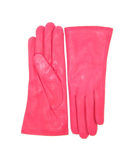Sermoneta Gloves Guanto Nappa Foderato Cashmere Fucsia