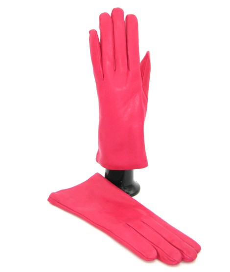 Sermoneta Gloves Guanto Nappa Foderato Cashmere Fucsia