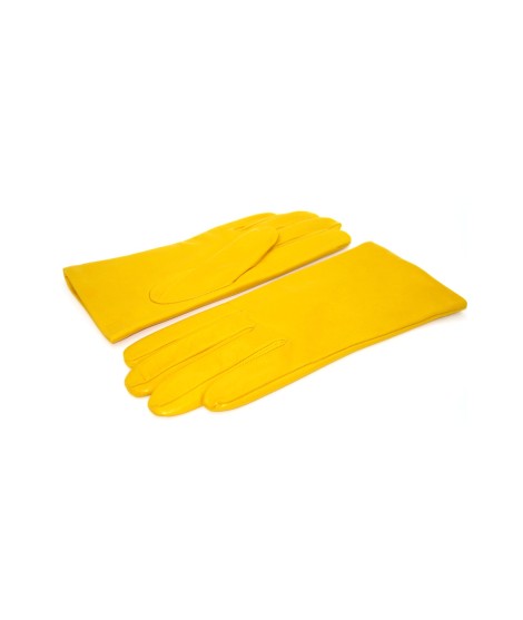 Sermoneta Gloves Guanto Nappa Foderato Cashmere Giallo Ocra