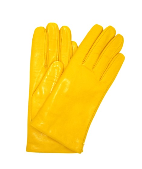 Sermoneta Gloves Guanto Nappa foderato cashmere Giallo Ocra