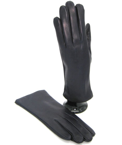 Sermoneta Gloves Guanto Nappa Foderato Cashmere Navy