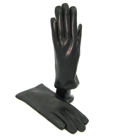 Sermoneta Gloves Guanto Nappa Foderato Cashmere Nero