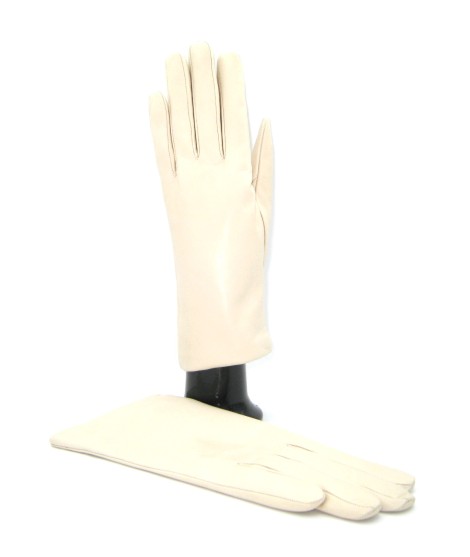 Sermoneta Gloves Guanto Nappa Foderato Cashmere Panna