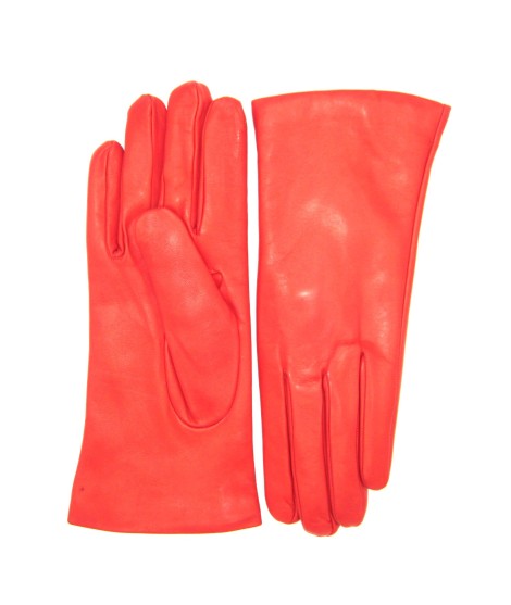 Sermoneta Gloves Guanto Nappa Foderato Cashmere Rosso