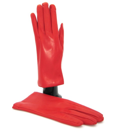Sermoneta Gloves Guanto Nappa Foderato Cashmere Rosso