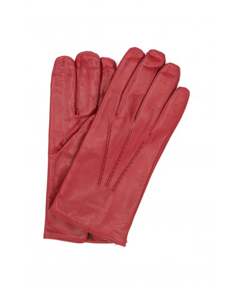 Sermoneta Gloves Guanto Nappa foderato cashmere Rosso scuro